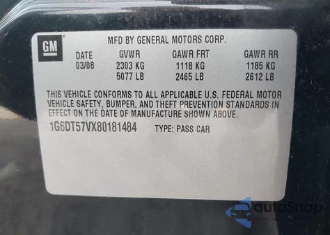 2008 Cadillac Cts Standard z USA, uszkodzony, nr VIN 1G6DT57VX80181484